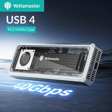 40Gbps M.2 NVMe SSD Aluminum Enclosure With Cooling Fan Compatible USB4/3.2