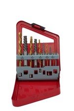 10pc Left Hand Cobalt Drill Bit and Multi-Fluted Steel Screw Extractor Set