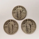 3-Coin 1929 P D S 25c Standing Liberty Quarter - Mint Mark Set - .54 ASW - U1039