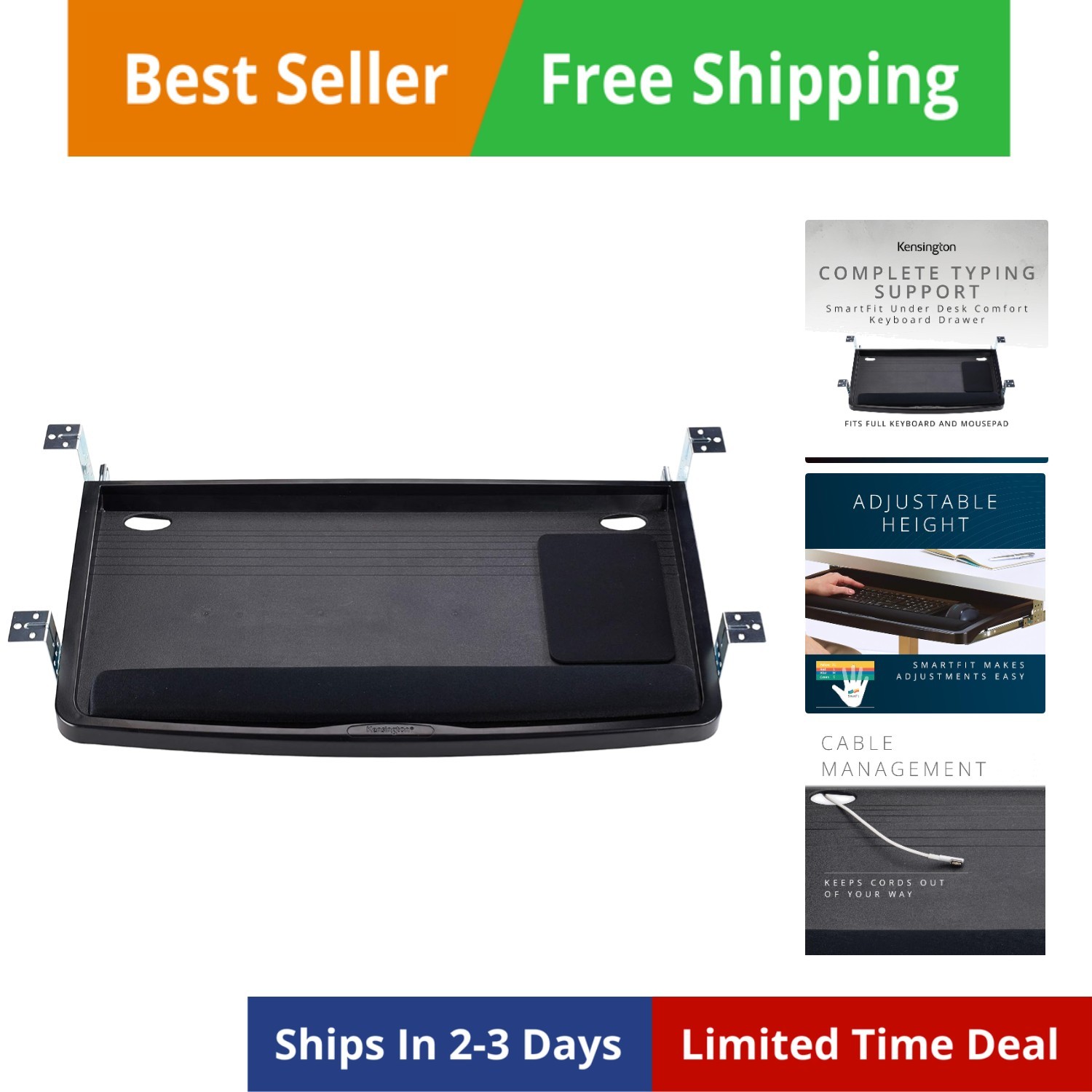 Keyboard Tray Under Desk, SmartFit Ergonomic Slide-Out Keybo