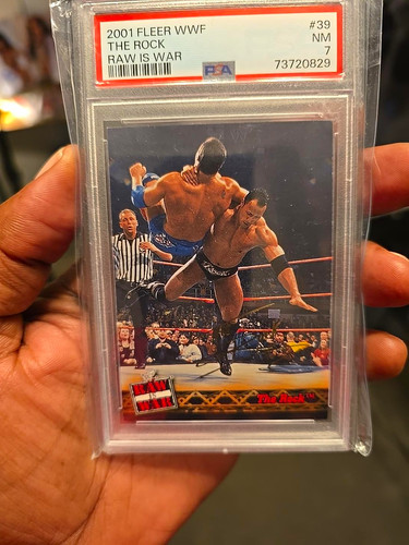 2001 Fleer WWF Raw Is War The Rock #39 PSA 7 NM Dwayne Johnson