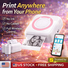 Portable Wireless Mini Thermal Printer Label Photo Printer No Ink Rechargable