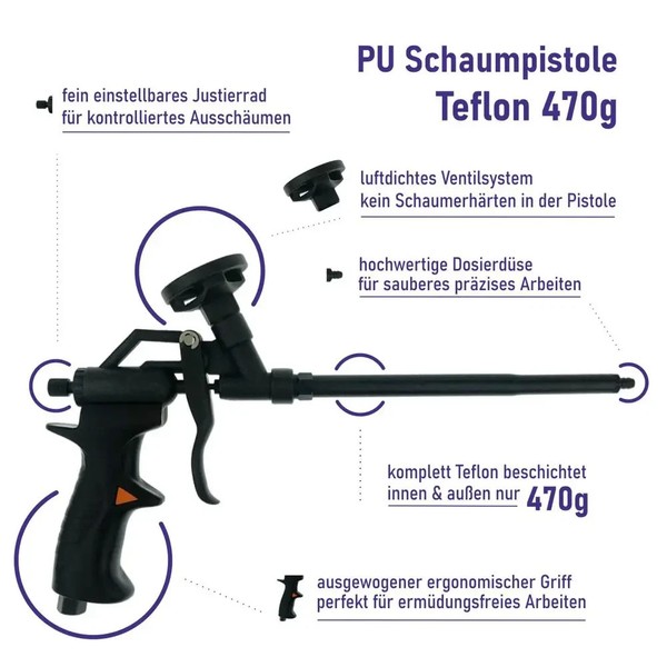 Schaumpistole Teflon Bauschaumpistole Montageschaumpistole Pu Pistolenschaum Hq+-image