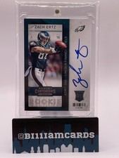 2013 Contenders Rookie Ticket ZACH ERTZ RC Auto On Card #240 EAGLES CATCHING SP. rookie card picture