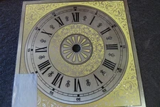 Roman Numeral Circle Clock Dial Face  Silver Gold Metal  6x6 "