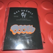 MF DOOM Enamel Pin Orange Graffiti Style Authentic Gas Drawls New