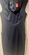 Ann Taylor Black Sleeveless Scoop Neck Dress  Sz 4 Zipper In Back