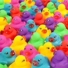 144-Pack Mini Rubber Ducks Set, Mini Colorful Rubber Duckies Bath Toy for Chi...