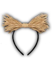 Scarecrow Straw Bow Headband Fancy Dress Up Halloween Adult Costume Accessory