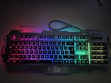 K 900 RedThunder LED Kabel Tastatur 100% 105 Tasten USB Kabel Silber/Schwarz De