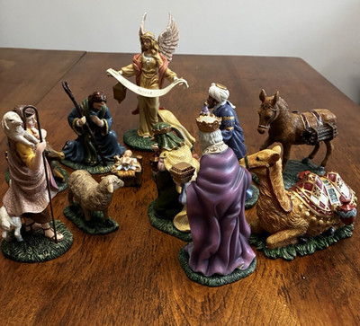 Thomas Kinkade 2007 Nativity Hawthorne Village 12 Piece Set  Beautiful