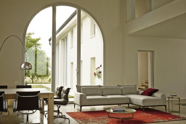 Ecksofa Moderne Design Grau Sofas Stoff L-Form Couch Wohnzimmer Sofa Prianera-image