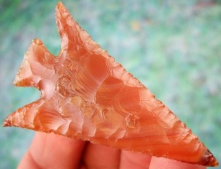 Super Fine G10 Nevada Agatized Flint Elko Corner Notched with COA Arrowheads