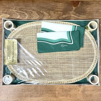 Vera Neumann Vintage 80s 12 Piece Table Setting-Napkins, Placemats, Napkin Rings