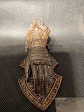 Vintage Cast Iron Letter Receipt Clip Medieval Knight Gauntlet Hand Victorian