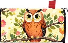 Owl-Themed Magnetic Mailbox Cover - Waterproof Garden Decor 21" x 18
