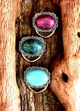 Wild Rag Scarf Slide -Bandana slide- Agate stone on silver-