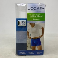 Jockey Lightweight 5" Boxer Briefs 3-Pack S Blue Assorted