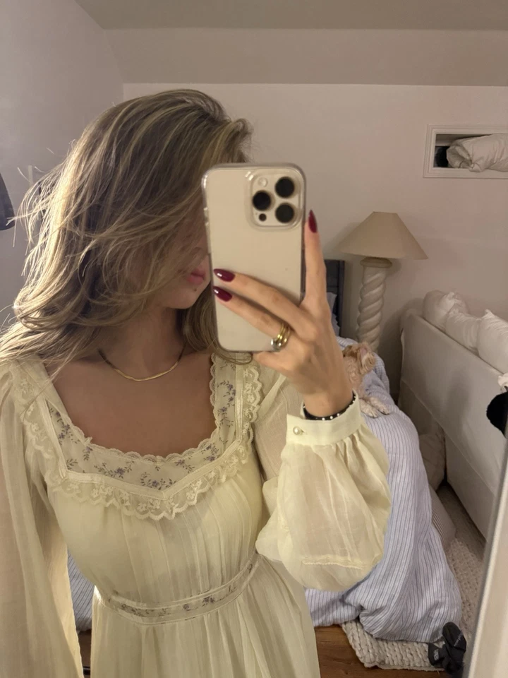 Vestido vintage Gunne Sax renda tamanho 7 vintage - Imagem 2 de 4