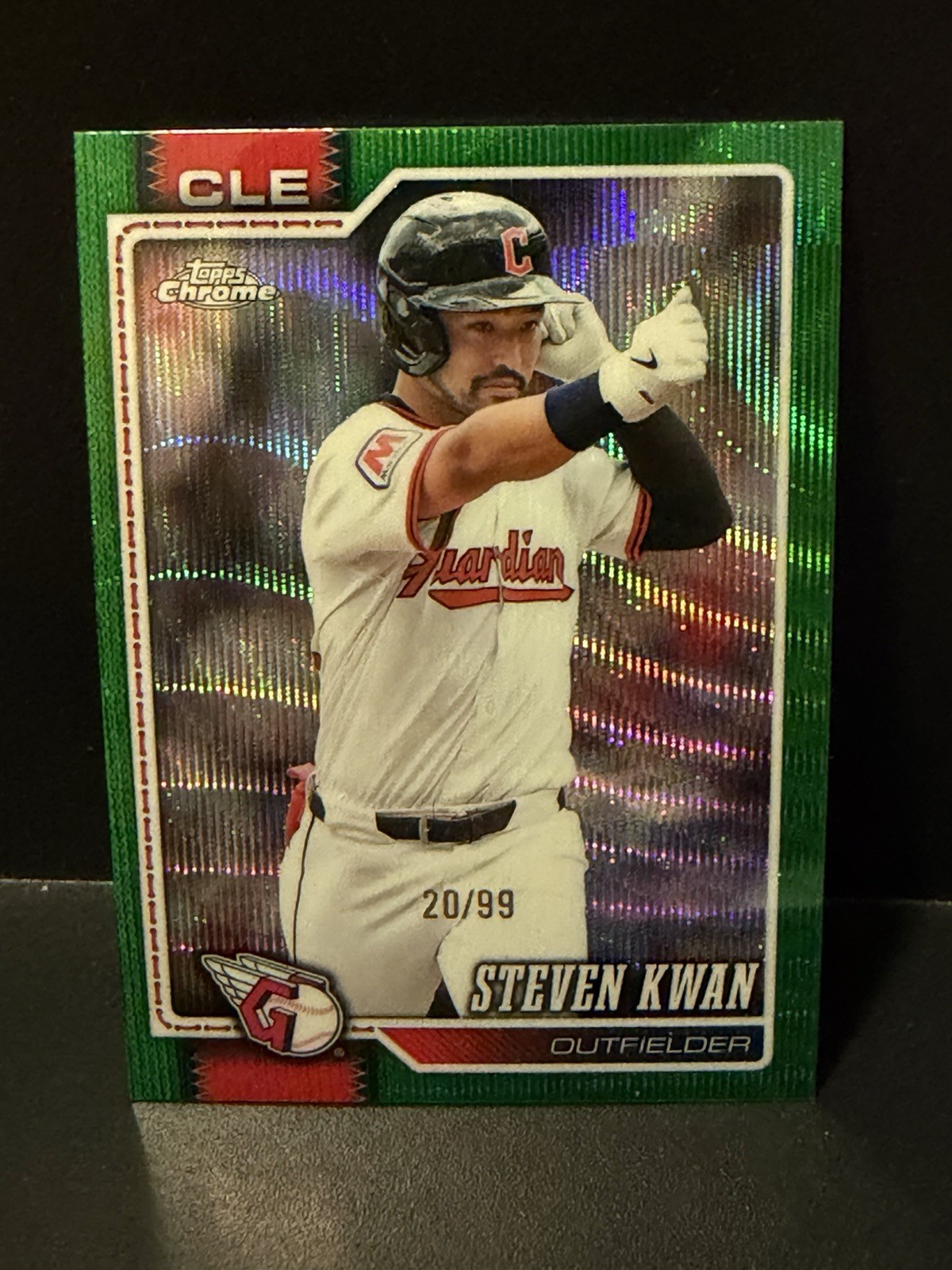 2026 Topps Chrome Green Wave Refractors #170 Steven Kwan /99 GUARDIANS