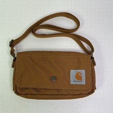 Carhartt Womens Essentials Pouch Brown Crossbody Bag Canvas Snap Zip Closure