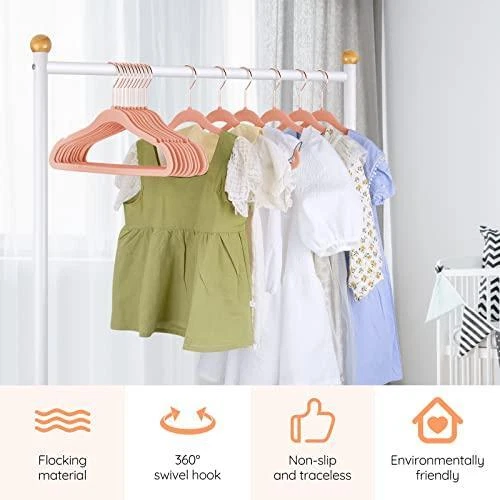 IEOKE Baby Velvet Hangers,50 Pack Children Clothes Hangers Ultra Thin Non Slip