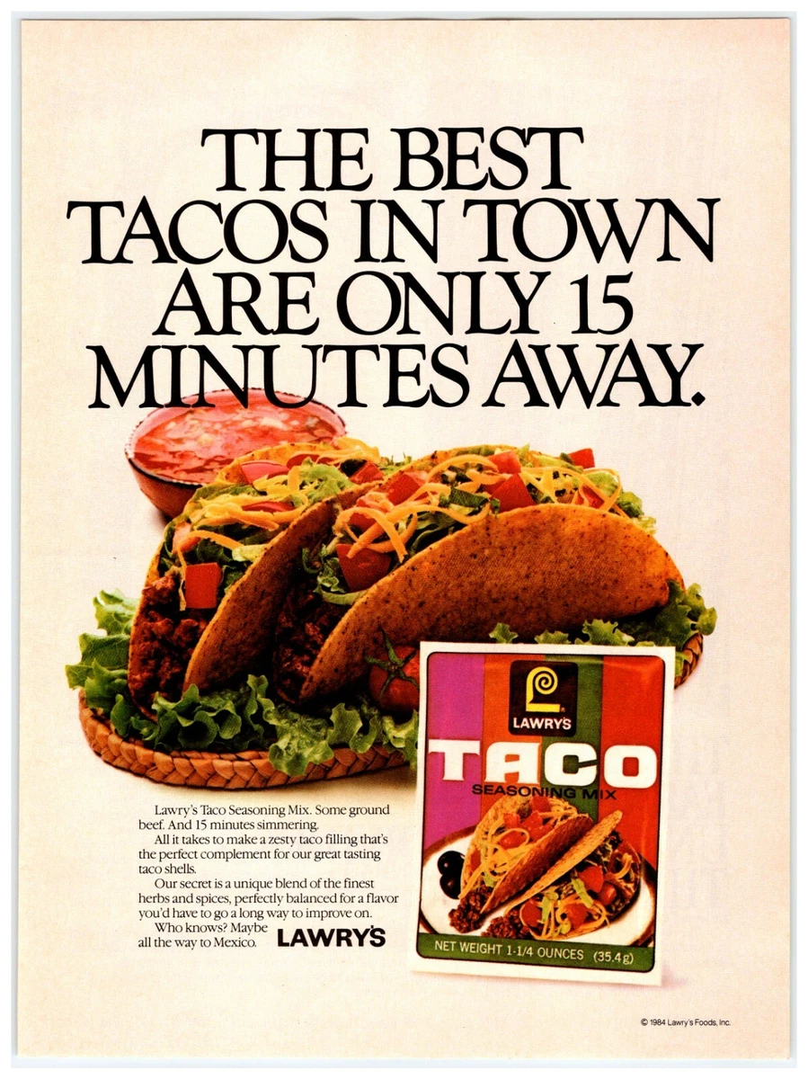 1984 LAWRY S TACO SEASONING MIX Vintage 1980 s 8