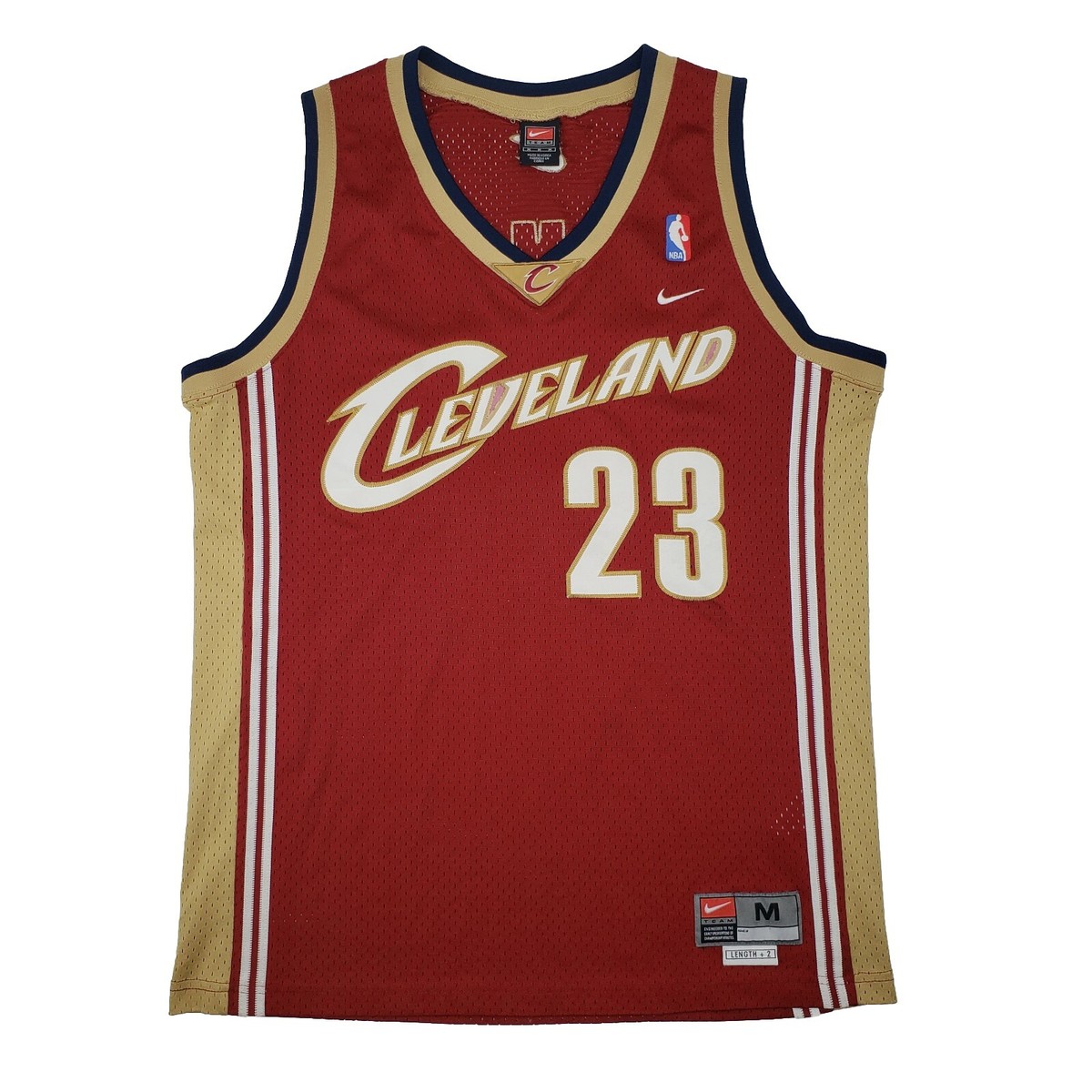 【オーセンティック】CAVALIERS 2003 レブロン　Lサイズ M&N Authentic LeBron James Cleveland Cavaliers White 2003-04