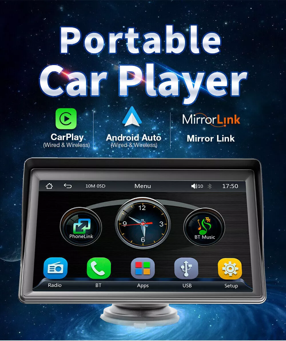 Android Auto CarPlay Portatile 7 pollici Autoradio Bluetooth Mirror Link  USB TF