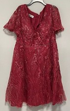 JJ  s House Cocktail Dress Burgundy Size US 20