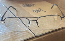 STETSON 223 Zyloware 015 Mens Eyeglasses Metal Frames Half Rimless VGC