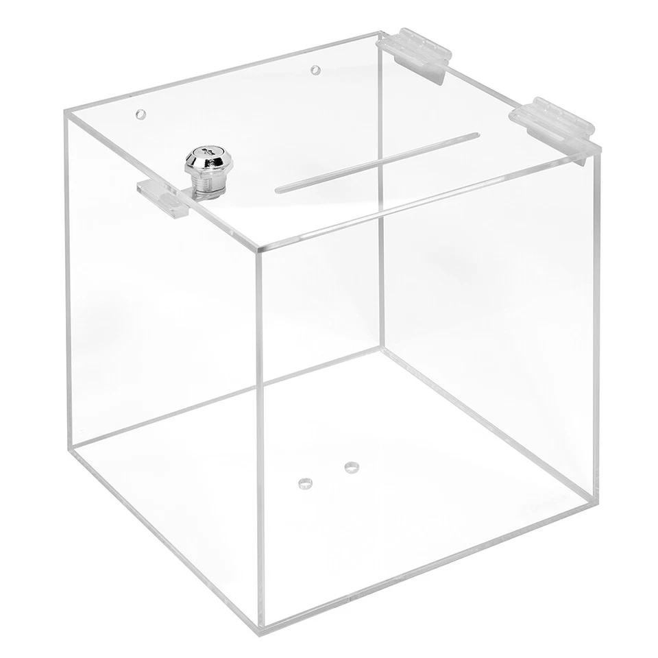 Losbox aus Acrylglas 200x200x200mm mit Schloß / Aktionsbox / Spendenbox - Bild 2 von 4