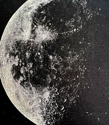 The Moon In Last Quarter 1892 Victorian Astronomy Art Print Celestial DWU11B