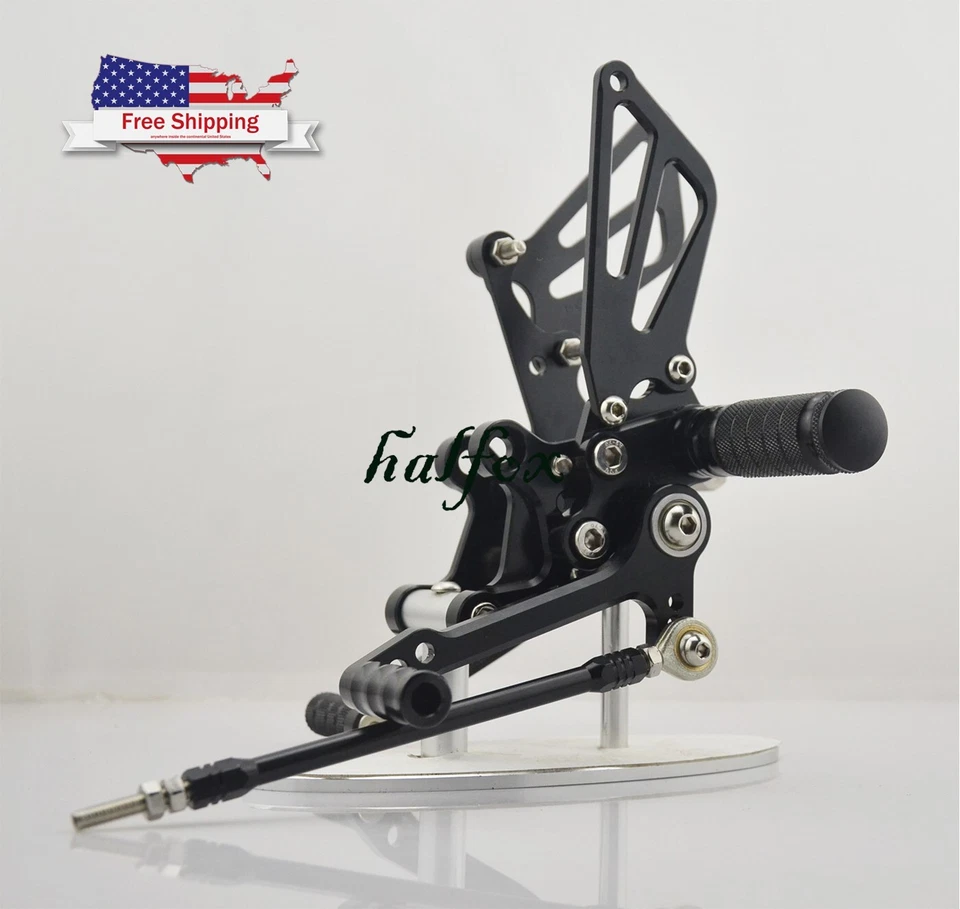 US Black Rearsets Footpegs Rearset For Suzuki Gsxr 600/750 00-05 GSXR1000 01-04 - Image 4 of 4