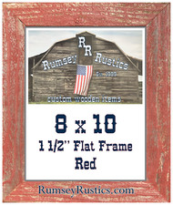 8x10" red washed barnwood rustic barn picture frame wood white blue green black