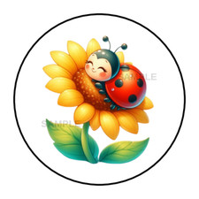 Dama insecto sol flores pegatinas etiquetas sobre sellos fiestas favores