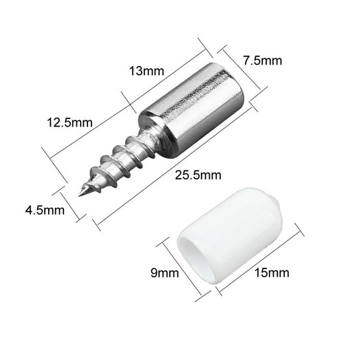 20 Pieces Self Tapping Screw Shelf Support Pegs with Non-Slip Sleeve Furnitur... - Picture 3 of 7
