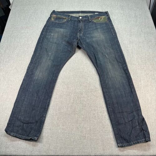 Vintage Denim Supply Ralph Lauren Jeans Mens 38x30 Blue Slim Denim Camo Pockets