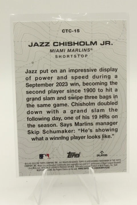 2024 Topps Series 2 C2C+Anniversary-Jazz Chisholm Jr. SS CTC-15 Miami Marlins(2) - Image 3 of 4