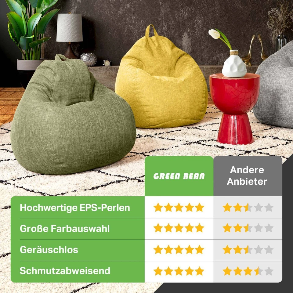 Sitzsack XXL Riesensitzsack mit Füllung Bean Bag Wohnkissen Gaming Chair Sessel - Bild 3 von 4