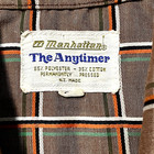 Vintage 60's 70's Manhattan shirt Men's Polyester Blend Cotton Plaid L/S I3-14 — photo 2