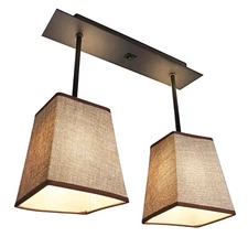 Facon 14-Inch LED Pendent Light for Kitchen Island Fabric Light with Switch 12V