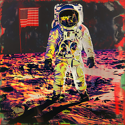 Moonwalk Andy Warhol Style 24x24 Giclée Art Print Ltd 1/25 Signed COA Rombley V6