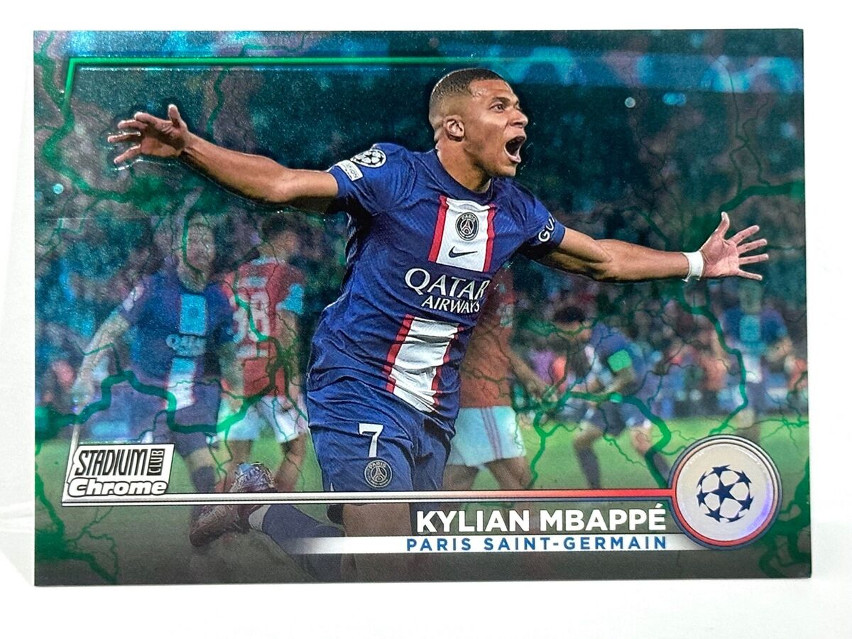 2022-23 Topps Stadium Club Chrome UCL Kylian Mbappe Aqua 2022-23 Topps Stadium Club Chrome UCL Kylian Mbappe Aqua
