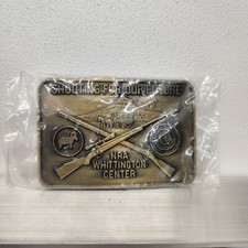 NRA Whittington Center Belt Buckle Shooting For Our Future Vintage Metal Guns