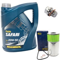 MotoröL ÖLfilter SF502 20W50 5 Liter + ÖLablassschraube FüR Mercedes 190 W201