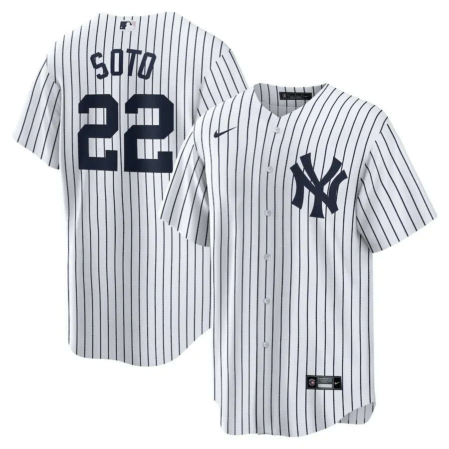 Men's Yankees 22# Juan Soto White Home Replica Player Jersey