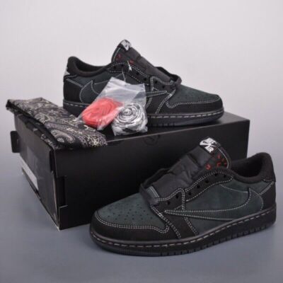 DM7866-001 Travis Scot x AJ1 Retr Low OG SP Black Phantom Men  s Size 4-13
