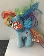 Ty Sparkle 2015 My Little Pony Rainbow Dash Plush Stuffed Animal 7" Blue Toy