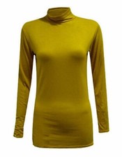 Ladies Womens Polo Neck Roll Neck Turtle Neck Plain Jumper Top Long Sleeve 8-26
